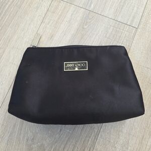 Jimmy Choo Black Satin Makeup Pouch